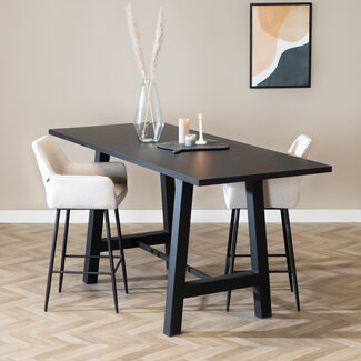 Bartisch Disa schwarz Melamin 220 x 90 x 106 cm