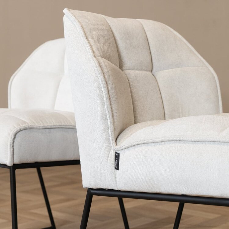 Barhocker Stoff Jelle off white 82 cm