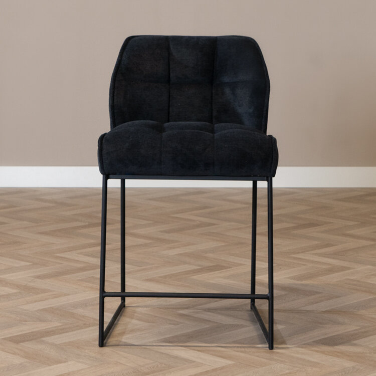 Barhocker Stoff Jelle schwarz 70 cm