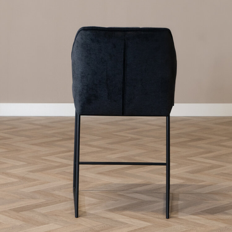 Barhocker Stoff Jelle schwarz 70 cm