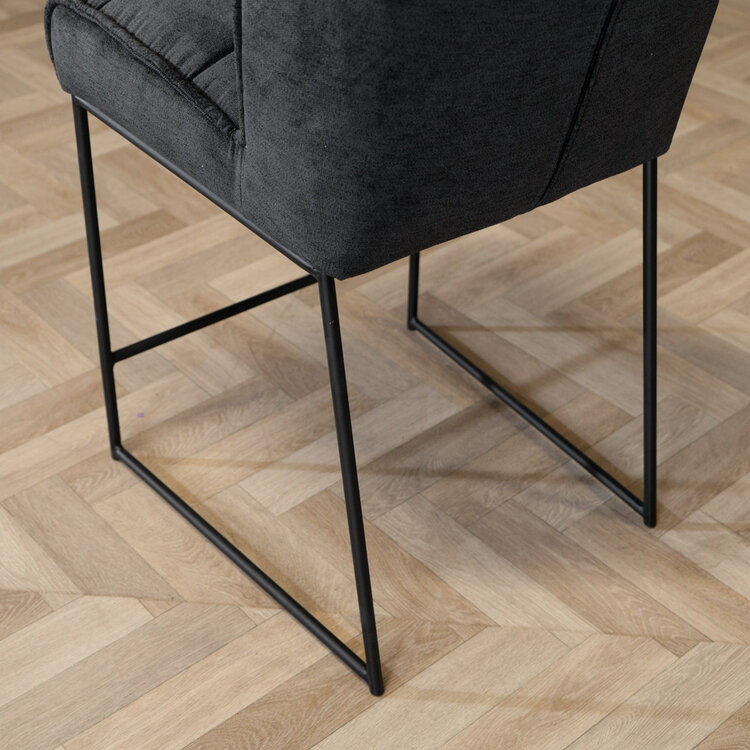 Barhocker Stoff Jelle schwarz 70 cm