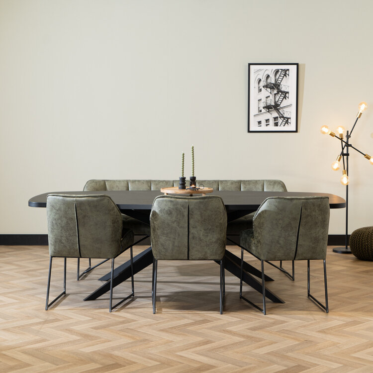 Esszimmerstuhl Microfaser Abel grün