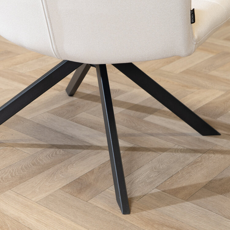 Sessel Eevi recycelter Stoff drehbar off white