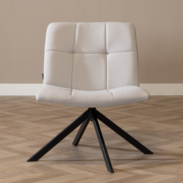 Sessel Eevi grau recycelter Stoff drehbar