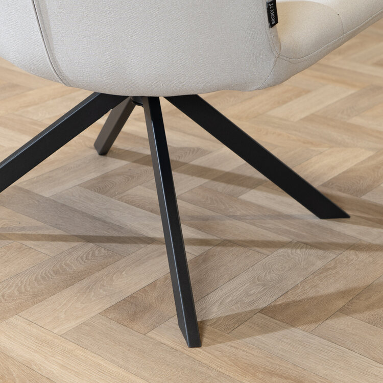 Sessel Eevi grau recycelter Stoff drehbar