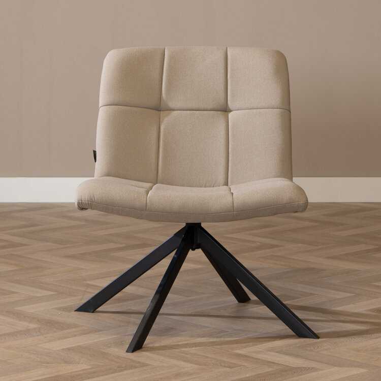 Sessel Eevi taupe recycelter Stoff drehbar