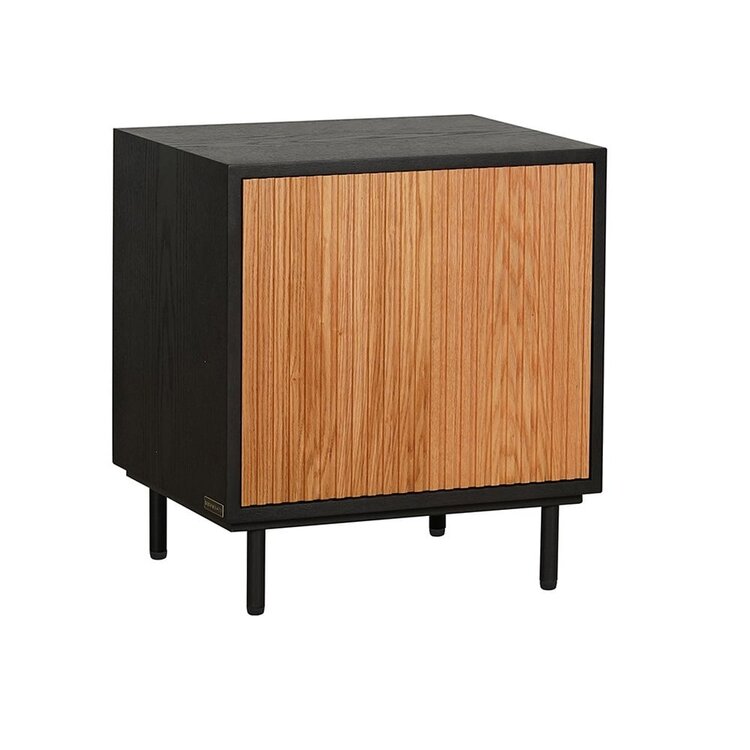 Nachttisch Shelly schwarz / Eiche hell 50x40x55 cm