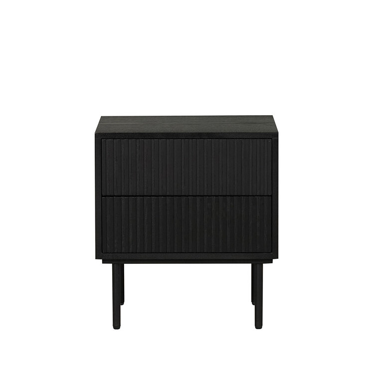 Nachttisch Yoka schwarz 2 Schubladen