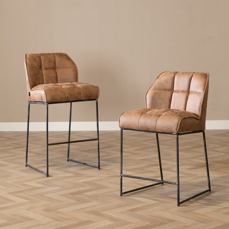 Barhocker Microfaser Abel cognac 70 cm