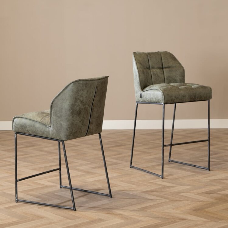 Barhocker Microfaser Abel grün 82 cm