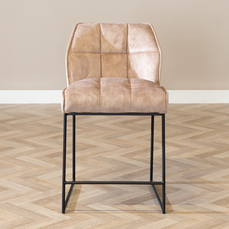 Barhocker Janna Samt taupe 70 cm