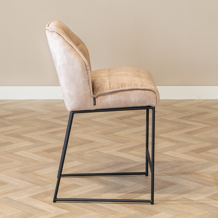 Barhocker Janna Samt taupe 70 cm