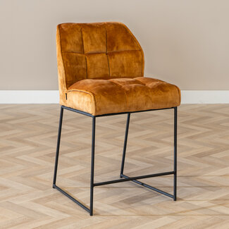 Barhocker Janna Samt gelb 70 cm