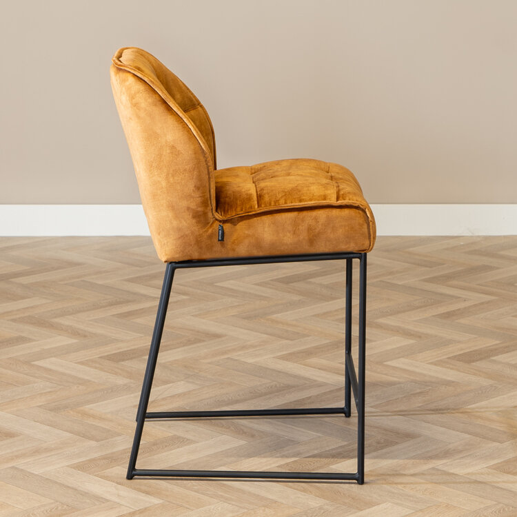 Barhocker Janna Samt gelb 70 cm