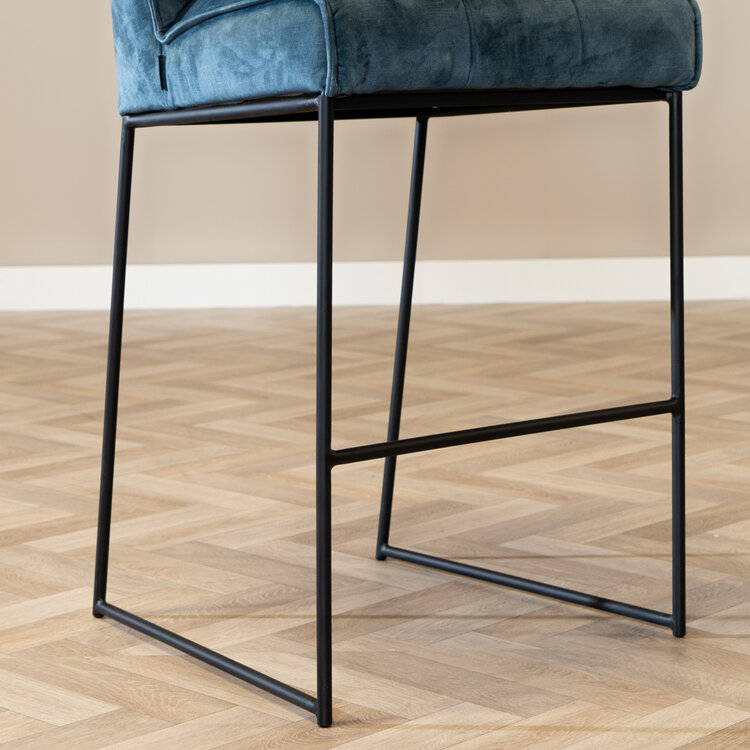 Barhocker Janna Samt blau 82 cm