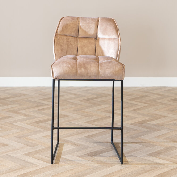 Barhocker Janna Samt taupe 82 cm