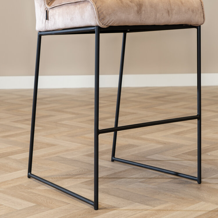 Barhocker Janna Samt taupe 82 cm