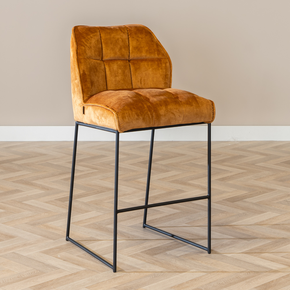 Barhocker Janna Samt gelb 82 cm