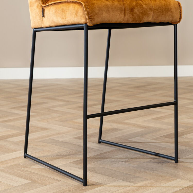 Barhocker Janna Samt gelb 82 cm