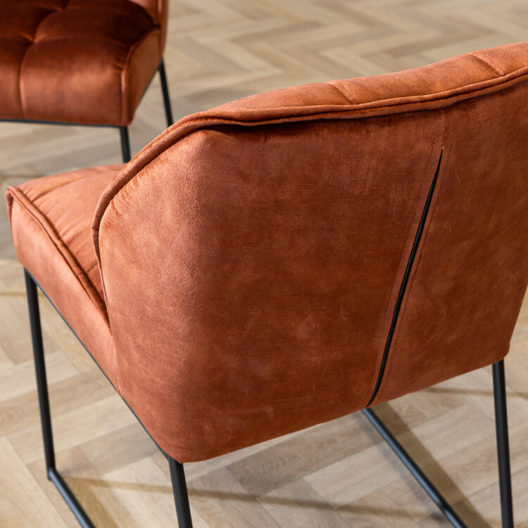 Esszimmerstuhl Samt Janna kupfer