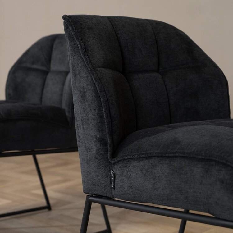 Esszimmerstuhl Stoff Jelle schwarz