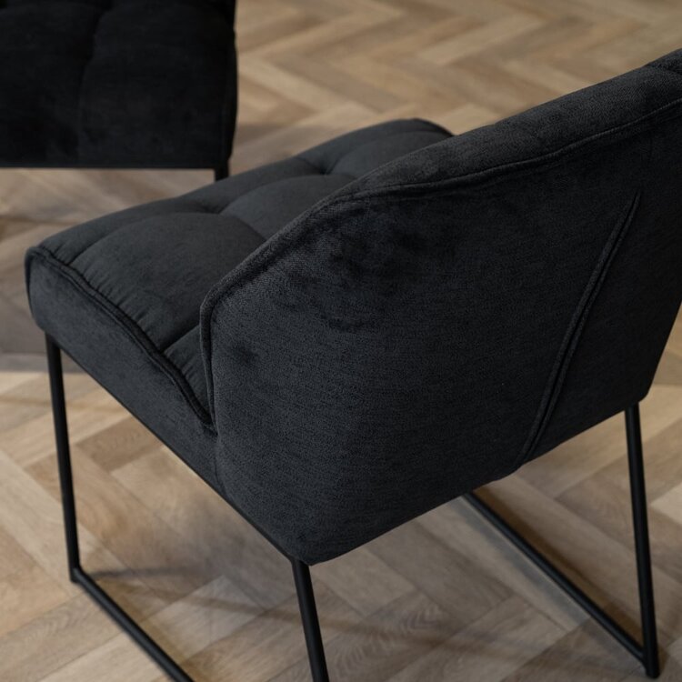 Esszimmerstuhl Stoff Jelle schwarz