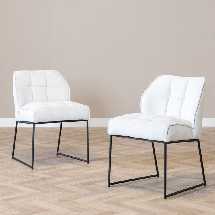 Esszimmerstuhl Stoff Jelle off white