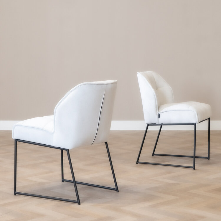 Esszimmerstuhl Stoff Jelle off white