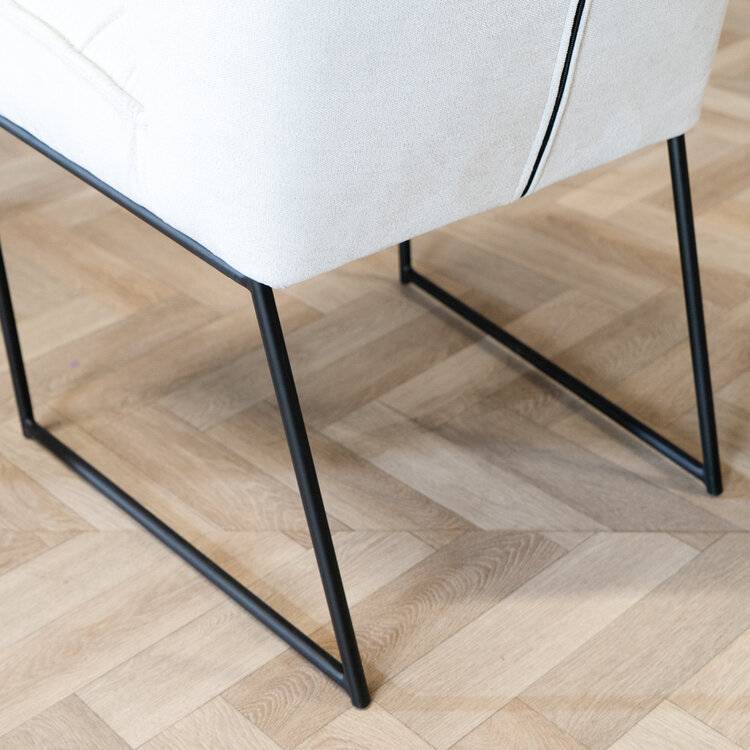 Esszimmerstuhl Stoff Jelle off white