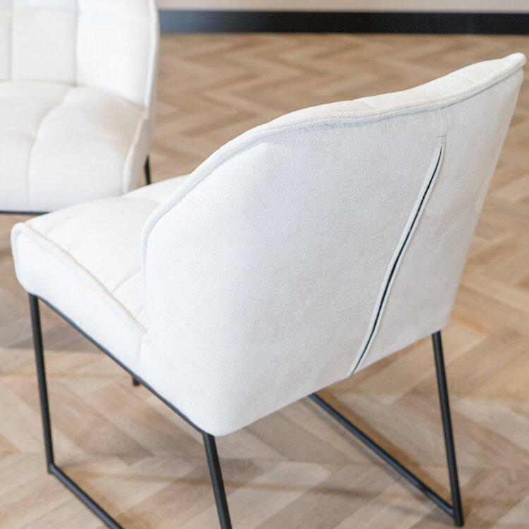 Esszimmerstuhl Stoff Jelle off white