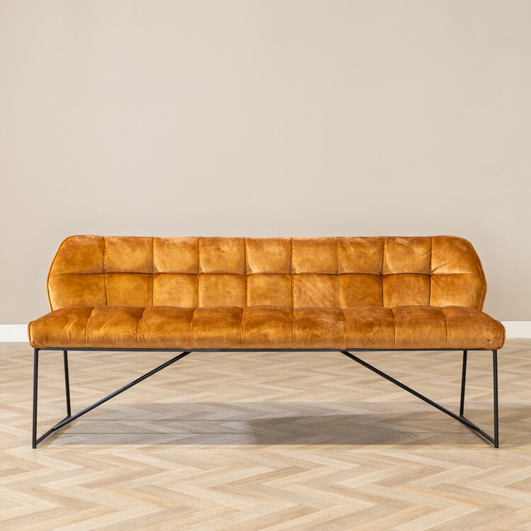 Esszimmerbank Samt Janna gelb 185 cm