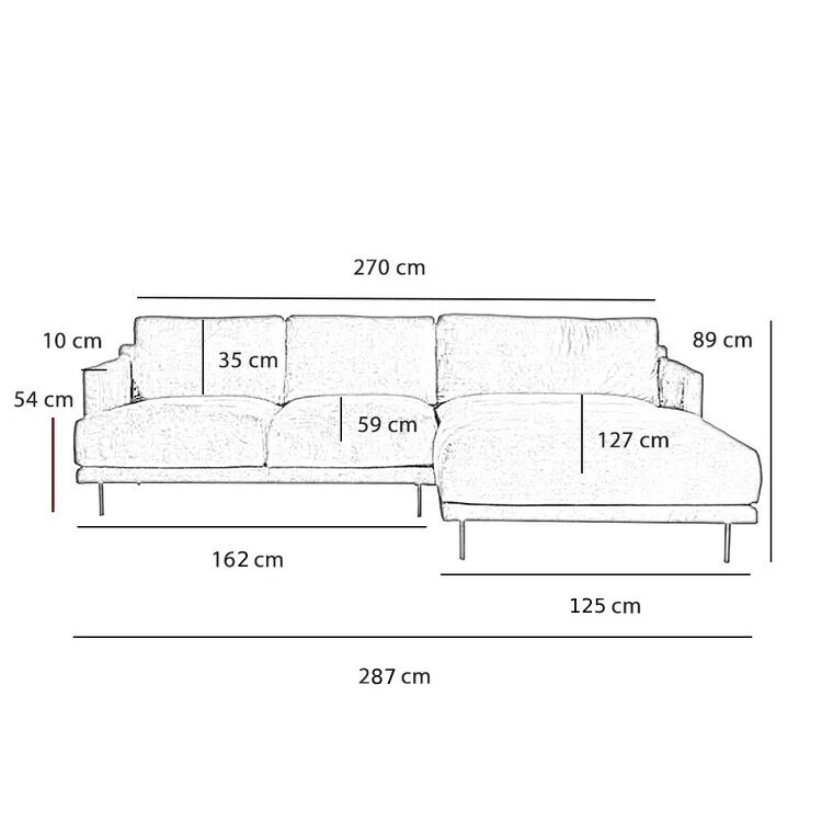 Ecksofa Denver Bouclé schwarz rechts