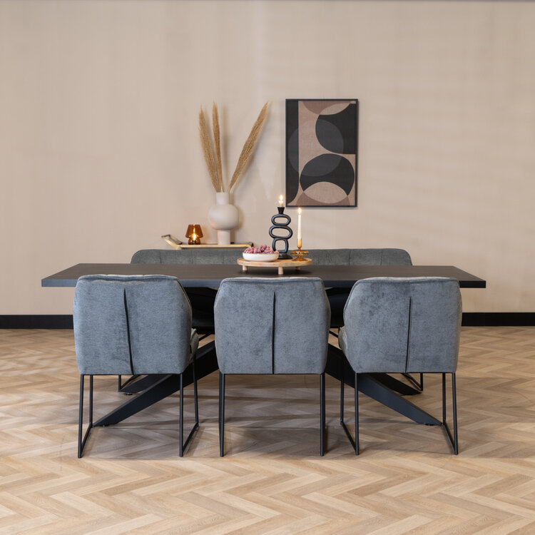 Esszimmerstuhl Stoff Jelle anthrazit