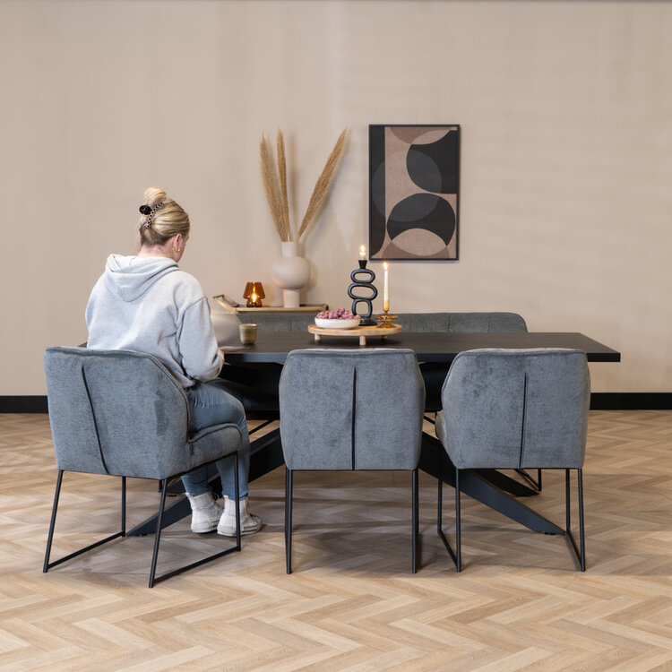 Esszimmerstuhl Stoff Jelle anthrazit