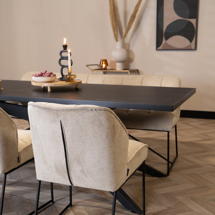 Esszimmerstuhl Stoff Jelle taupe