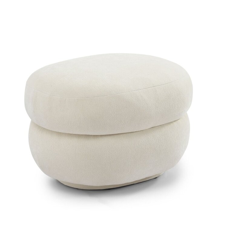 Hocker Mia Chenille off white oval