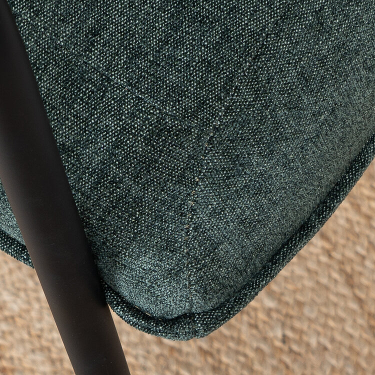 Esszimmerstuhl Mila mit Rollen Stoff grün