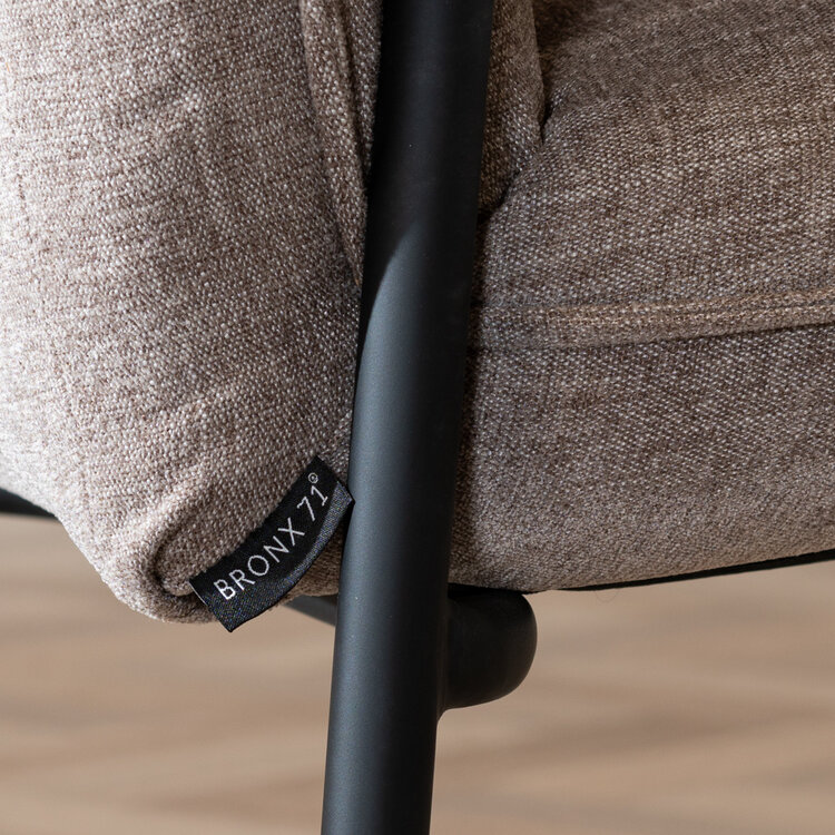 Esszimmerstuhl Mila mit Rollen Stoff taupe