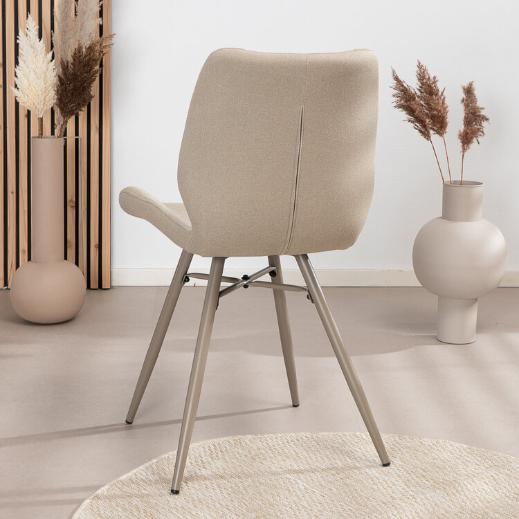 Esszimmerstuhl Jena recycelter Stoff taupe