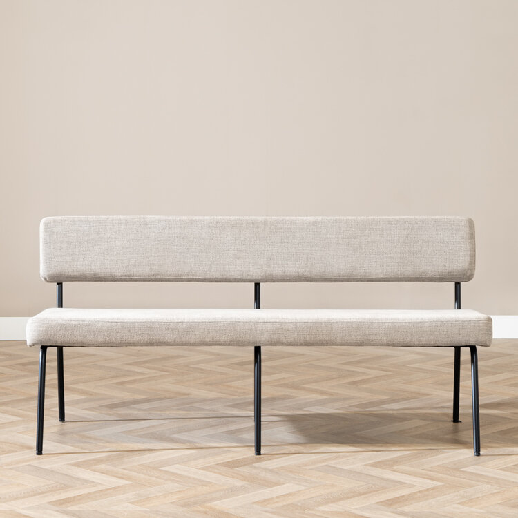 Esszimmerbank recycelter Stoff Espen taupe 160 cm