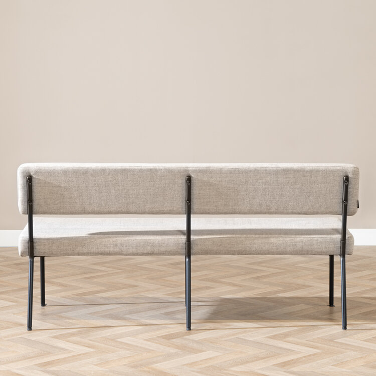 Esszimmerbank recycelter Stoff Espen taupe 160 cm