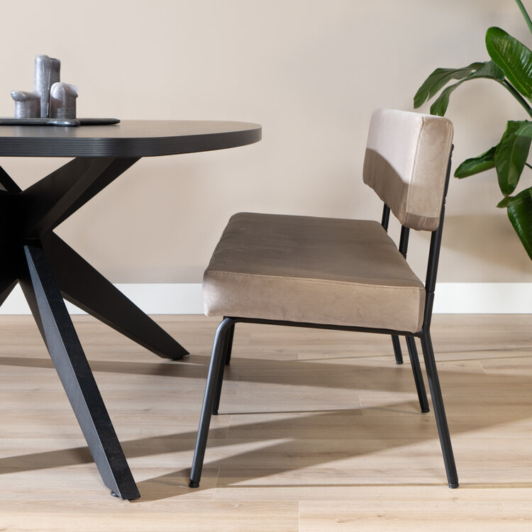 Esszimmerbank Samt Espen taupe 160 cm