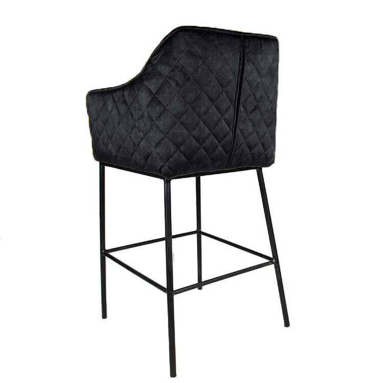 Barhocker Jaxon Samt mit Armlehne anthrazit 82cm
