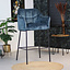 Barhocker Jaxon Samt mit Armlehne blau 82cm