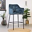 Barhocker Jaxon Samt mit Armlehne blau 82cm