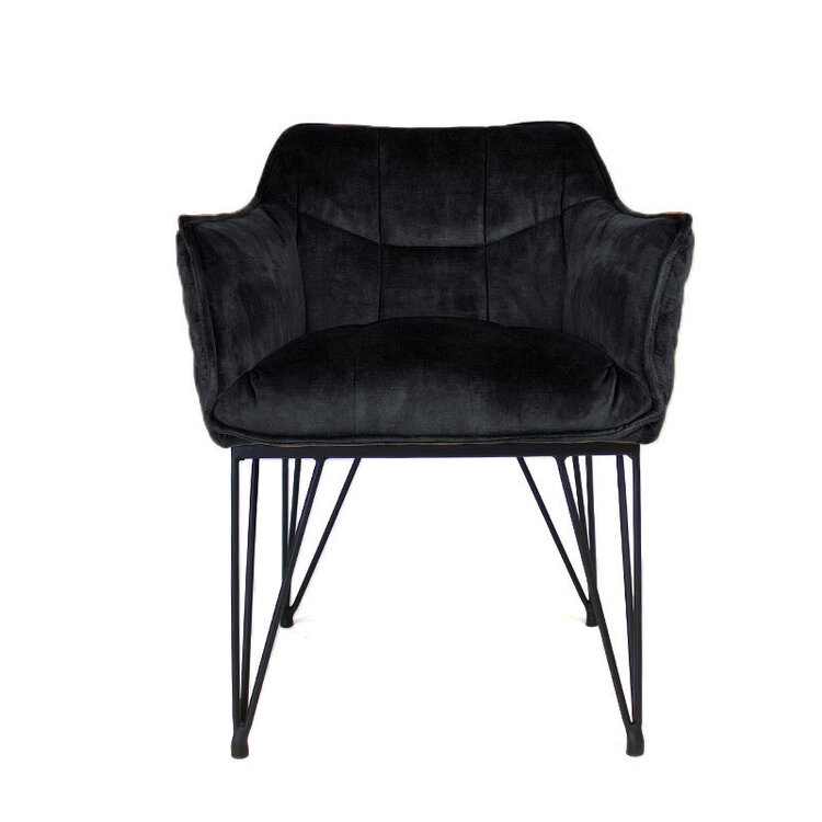 Esszimmerstuhl Samt Jaxon mit Armlehne anthrazit