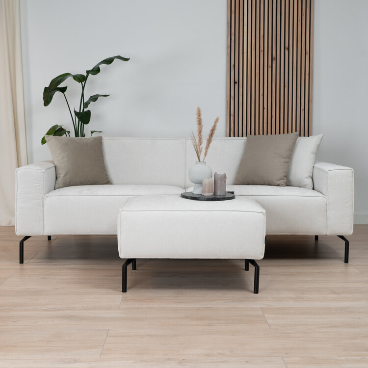 Hocker Kansas Stoff beige