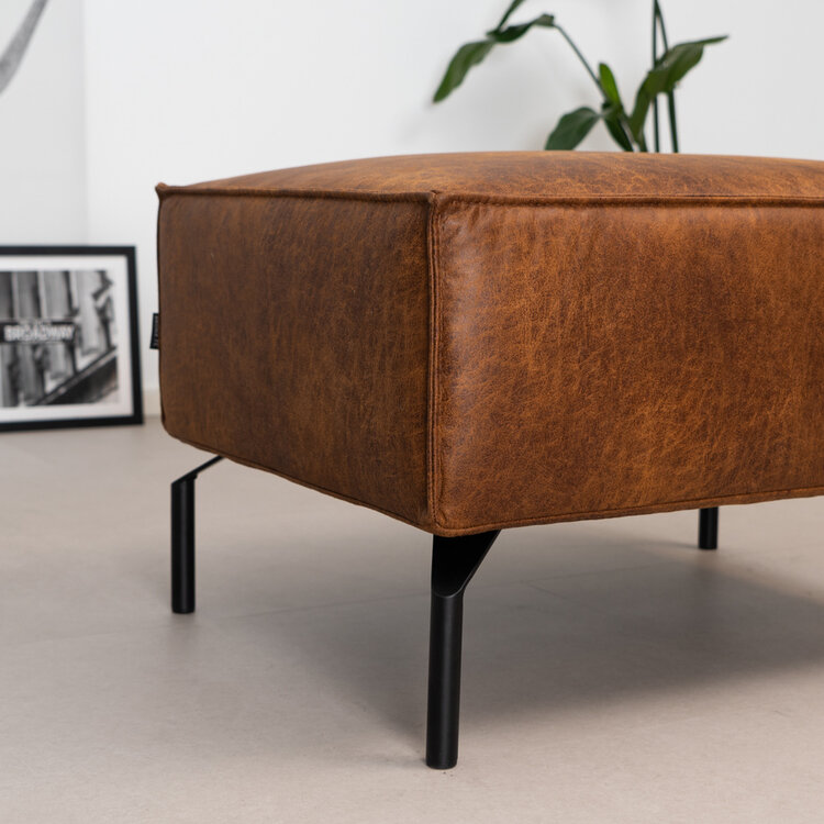 Hocker Kansas Eco-Leder cognac