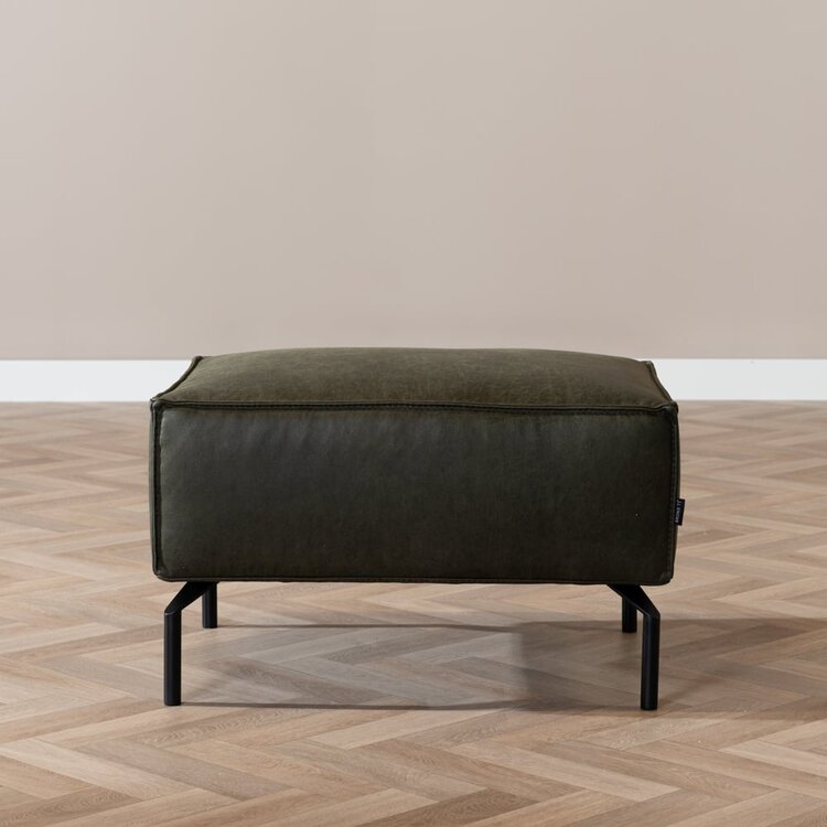 Hocker Kansas Eco-Leder olivgrün