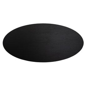 Tischplatte Roan oval schwarz Melamin 270 x 130 cm